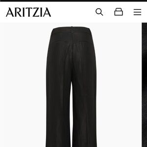 Aritzia Linen Effortless Pant - Black Limited edition